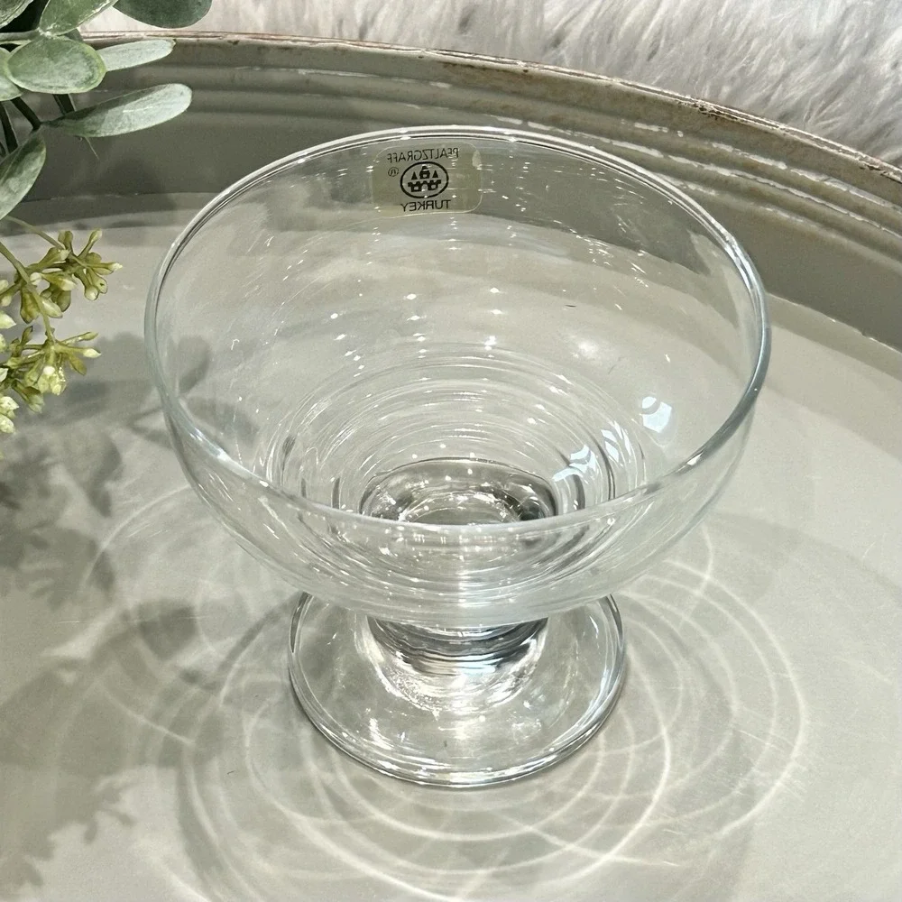 Vintage Pfaltzgraff Footed Clear Glass 4